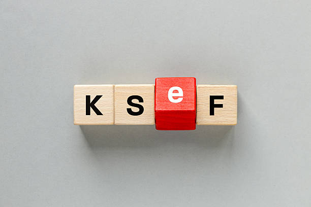 National e-Invoicing System KSeF for issuing, sending, receiving, and storing invoices. Certificate and authorization module in KSeF. Financial and business concept. close up