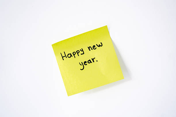 istock New Year's greeting background. Greeting card and note with white background. 2244495921