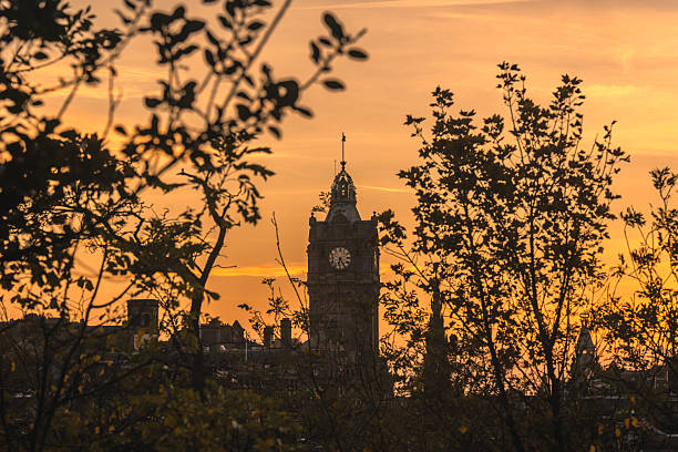 England. Edinburgh, the capital of Scotland. Historic city center Old Town
