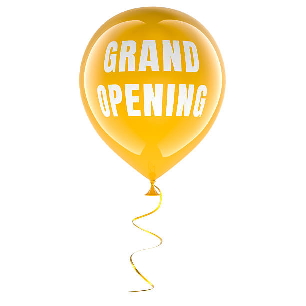 istock Grand Opening concept with yellow party balloon. 3D rendering 2244515498