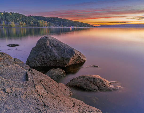 istock Sunset Over Oslofjord with Rocky Shore, Norway 2244522304