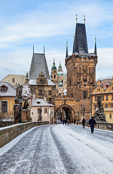 istock Charles Bridge at winter morning, Prague 2244526478