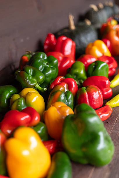 Fresh colorful paprika and bell peppers