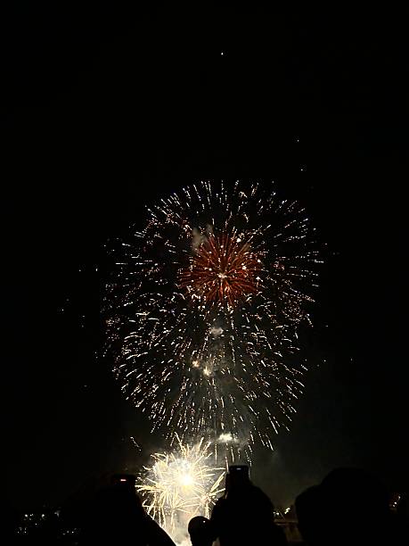 istock Fireworks lighting up the night sky above silhouetted crowd 2244538004