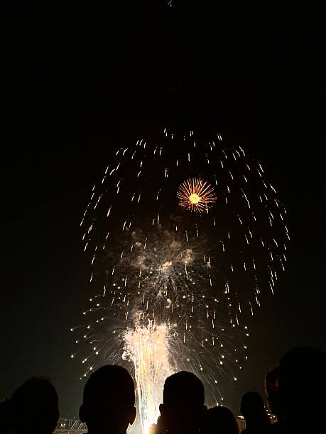 istock Fireworks lighting up the night sky above silhouetted crowd 2244538042