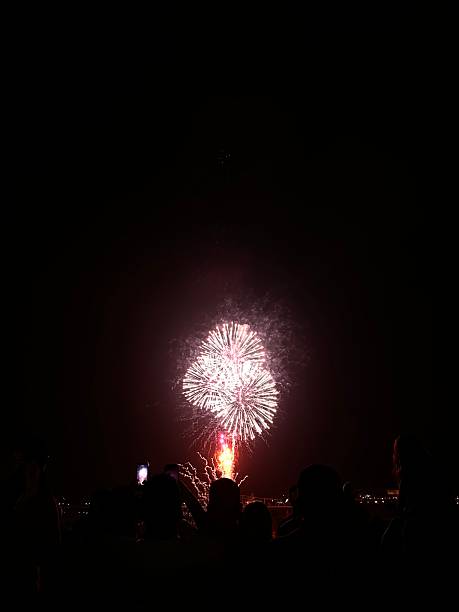 istock Fireworks lighting up the night sky above silhouetted crowd 2244538050