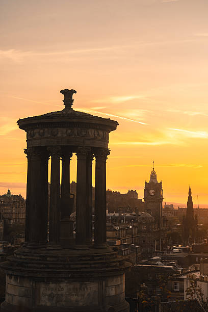 istock Dugald stewart monument silhouette at sunset in edinburgh, scotland 2244539931