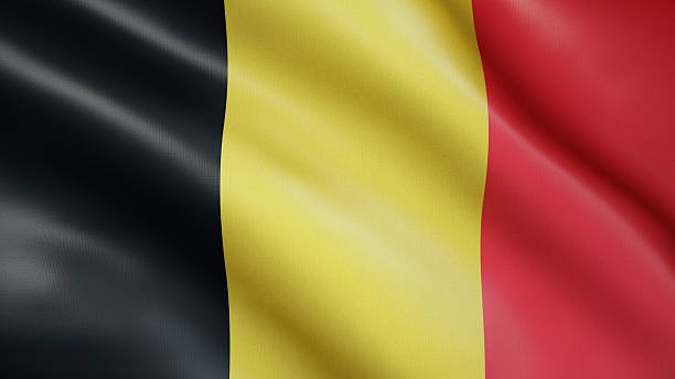 istock Fluttering silk flag of Belgium. Full Screen. 2244560681
