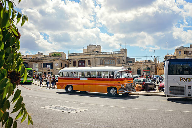 A Mercedes-Benz LPO 913/42 bus (built between approx. 1970-1984) at a gas station in Morro Jable on the southeast coast of Fuerteventura, Spain.