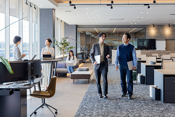Group of Asian people working in a designer's office