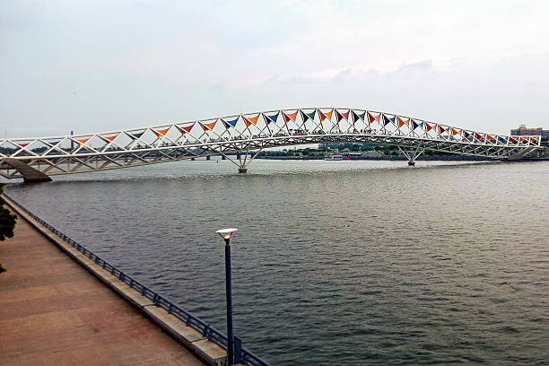 istock Atal Bridge Ahmedabad  Modern White Lattice Pedestrian Bridge over Sabarmati River 2244576233