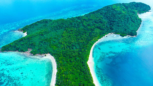 istock Beautiful Sandbar and Clear Blue Ocean from Above 2244589616