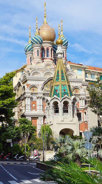 Sanremo, Italy - September 28, 2025: Christ the Savior Cathedral, a Russian Orthodox church in Italy.