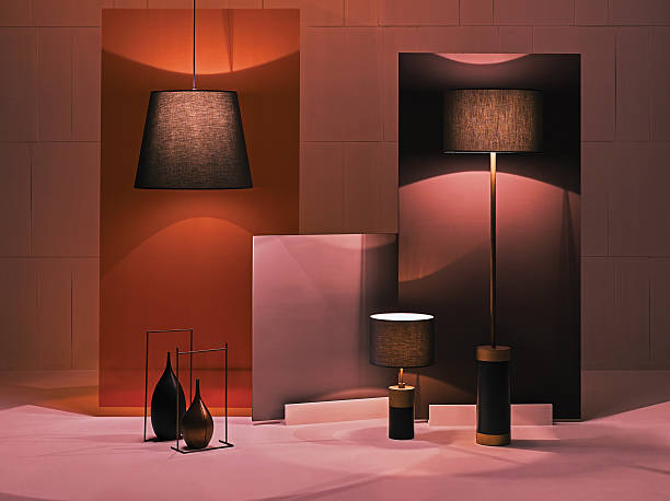 istock Contemporary lighting design with elegant floor, pendant, and table lamps. Artistic interior composition showcasing warm illumination, luxury aesthetic, and minimal home decor. 2244592241