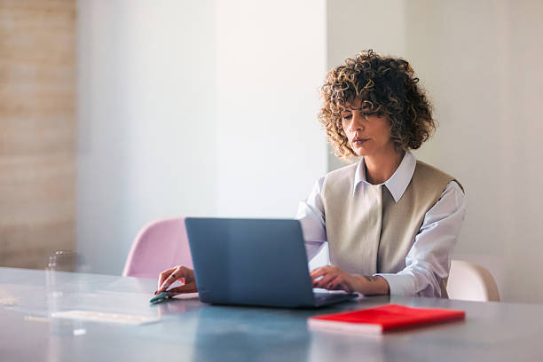 istock Professional Woman Working On Laptop At Modern Desk In Bright Office Setting During Day 2244595039