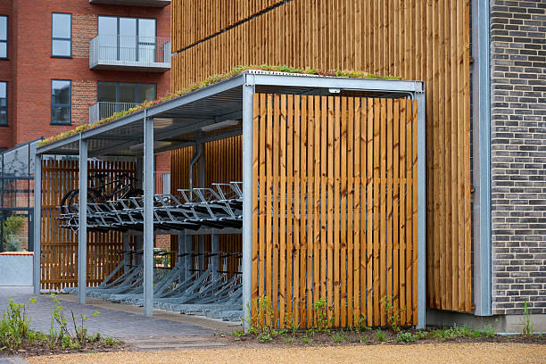 bicycle shed at new building