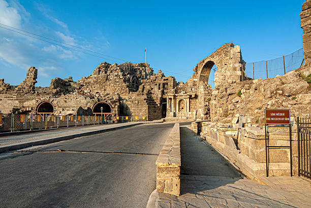 Side ancient theatre from the museum road