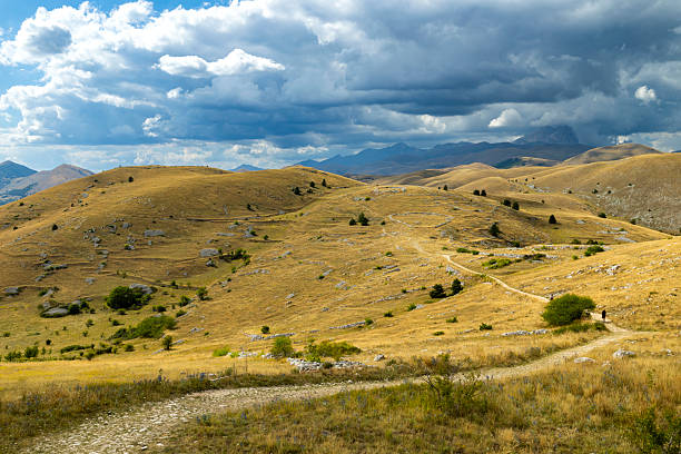 istock Hilly landscape with hiking path in Gran Sasso d'Italia 2244602135