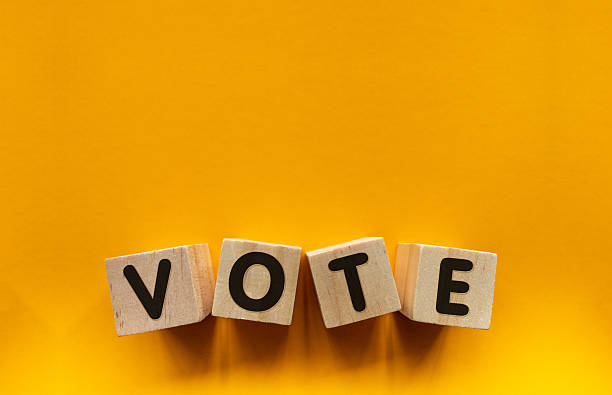 Vote written on toy blocks.