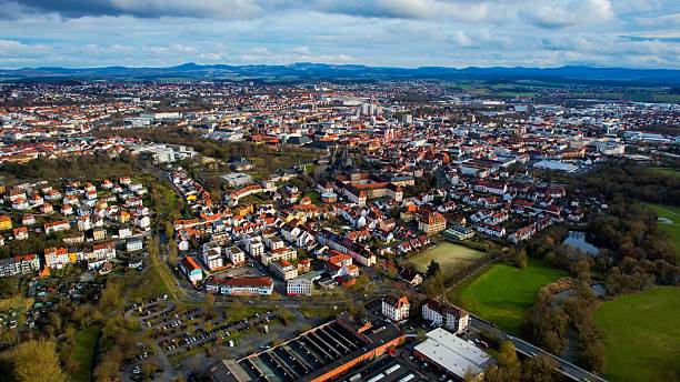 istock Aerial view around the old town Fulda in Germany 2244606182