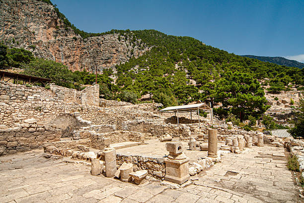 Delphi, Greece, September 7, 1980 - Historical pictures of the Oracle of Delphi on Mount Parnassus in the south of mainland Greece.