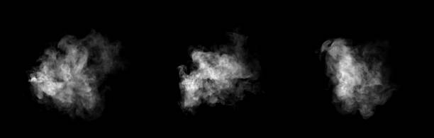 istock White smoke or mist cloud isolated on black background, realistic fog texture effect for photo editing, design overlay, or Halloween theme. Ideal for vapor, steam, or ghostly atmosphere visuals. 2244611513