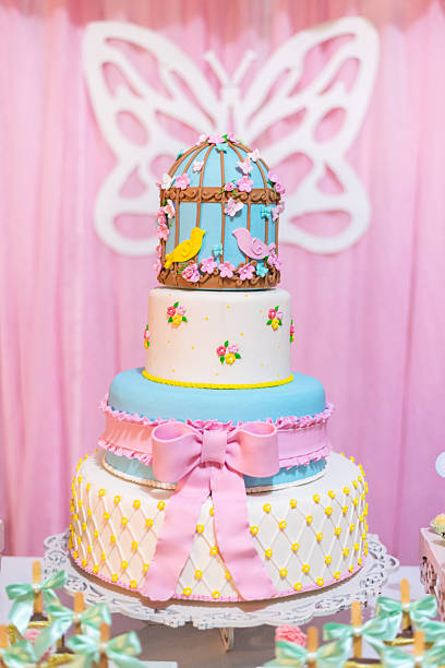 istock Cake on the table flowered and garden theme 2244613099