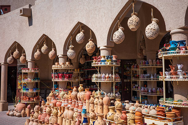 istock Middle Eastern Pottery Market with Traditional Clay Pots and Ceramic Crafts 2244616035