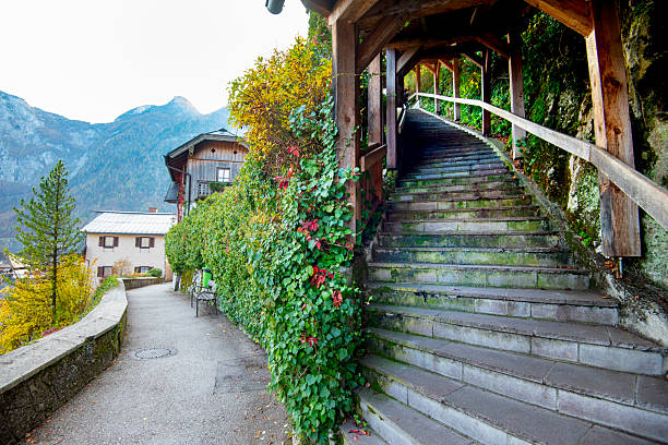 Pedestrian Alley in the Town of Hallstatt - Austria