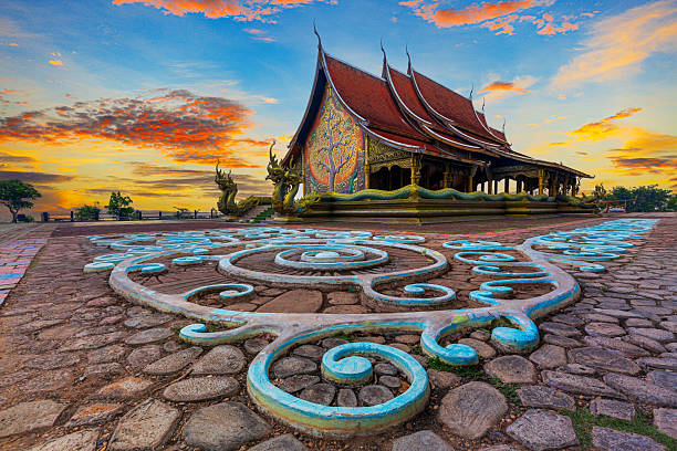 istock Ubon Ratchathani,Amazing Temple Sirindhorn Wararam Phuproud in Ubon Ratchathani Province at twilight time,Thailand.Thai temple with grain and select white balance 2244617954