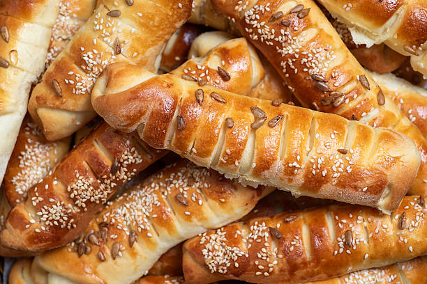 French bread with sesame on the table for breakfast