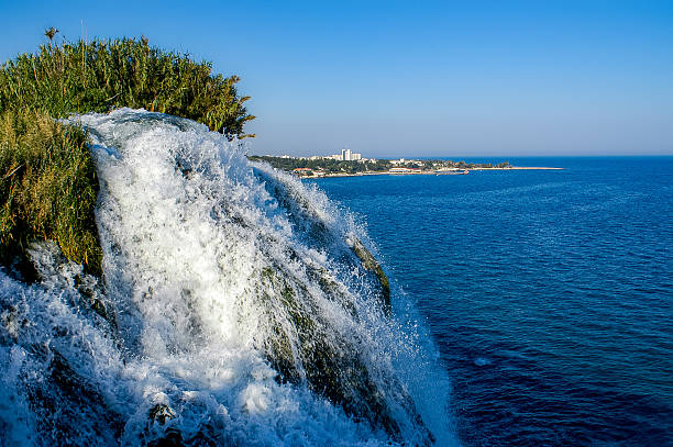 As the Duden Waterfall flows into the sea