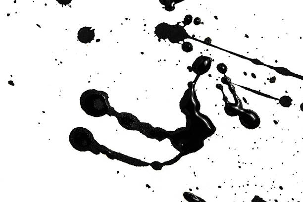 istock Black ink splashes isolated on white background. monochrome. 2244633849
