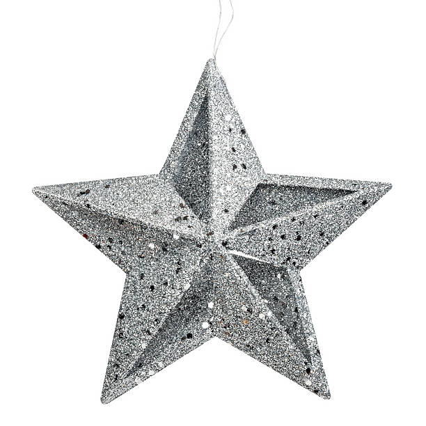 istock Silver christmas star ornament isolated on white 2244636029