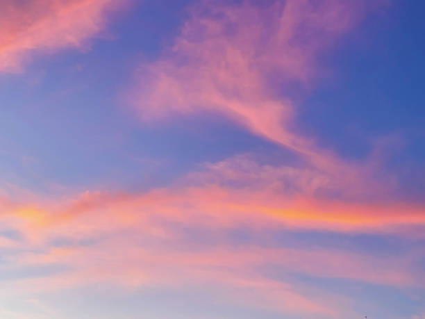 istock Blue sky with golden yellow sunlight cloud in the morning. 2244637637