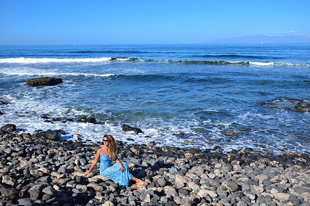 Girl on the beach, Tenerife, Arona, Canary Islands, Spain