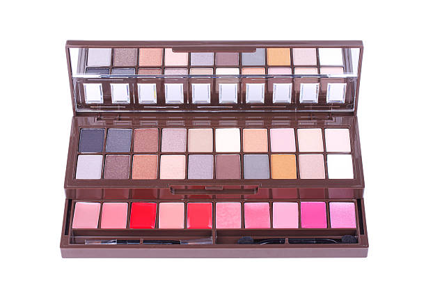 istock Professional make-up eyeshadows set, closeup. Isolated on transparent background 2244646704