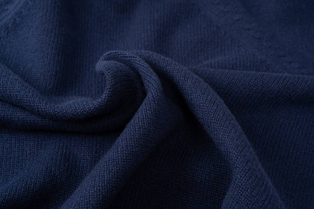 istock Navy blue merino wool sweater texture as background. Top view. 2244647109