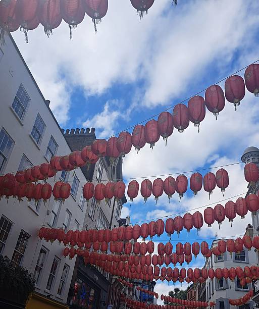 istock Chinese lanterns in China town London 2244653759