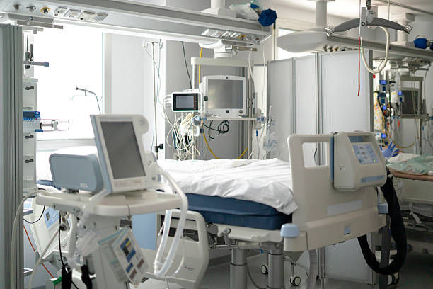 istock Modern intensive care unit with medical equipment and empty bed 2244662194