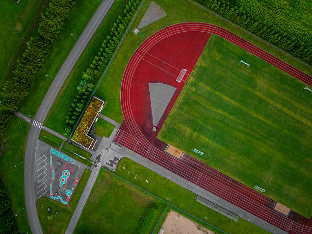 istock Aerial top-down view of empty Stadium 2244673988