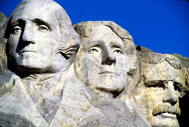Mount Rushmore National Monument in the United States of America. Summer season colours.