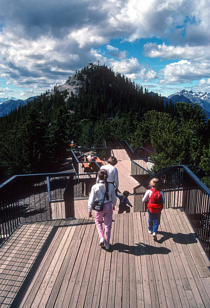 Banff NP - Mother & Kids on Overlook Platforms - 1989