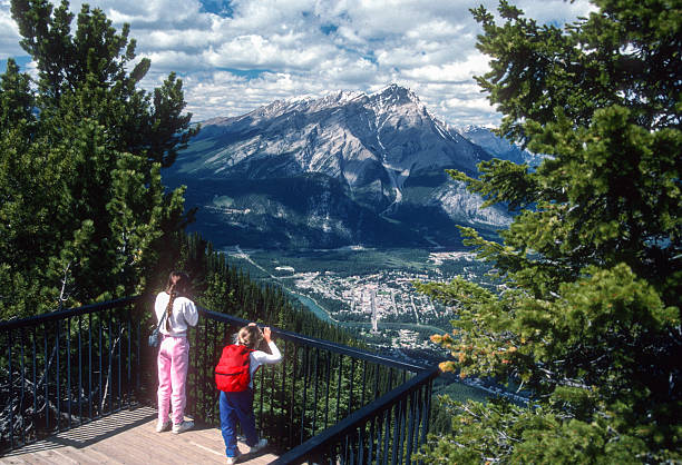 Banff National Park - Sisters look down into Bow Valley - 1989.