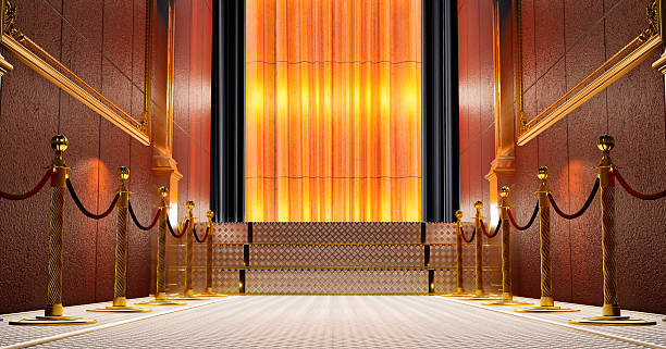 Red velvet rope and stanchion