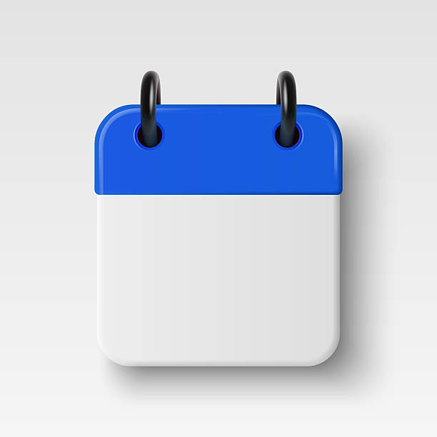 istock Vector 3d Minimal Calendar Icon, Isolated. Blue Header Page with Black Rings. Calendar Design Template for Date, Planner, Schedule, Reminder, Event Design 2244685760