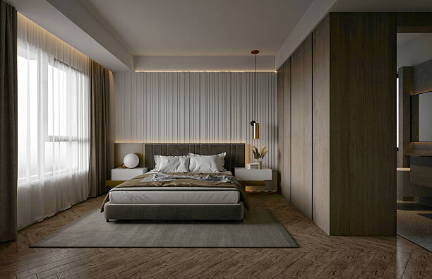 istock 3d render of modern bedroom 2244685956