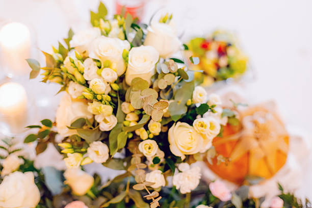 Beautifully decorated table for a wedding event outdoors