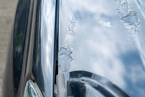 istock Hood car paint blistering and bubbles from affter repaint 2 years. Rusting from the inside out. 2244696659