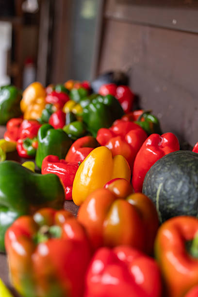 Fresh colorful paprika and bell peppers